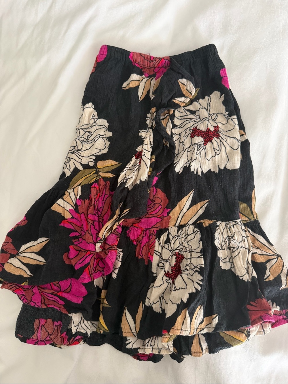 Beachy and sexy beautiful faux wrap skirt.